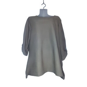 Vincente Ribbed Beige Stretch Fit Long-Sleeve Top Size L Bag2